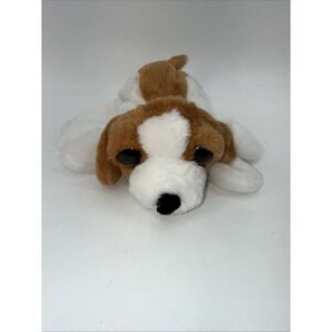 Big Eyed Puppy Dog hand puppet soft plush Caltoy ....brown And  white 9"